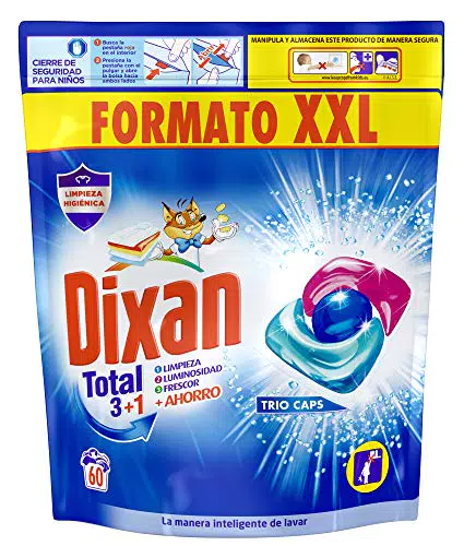Dixan Total 3+1 Detergente en Cápsulas para Lavadora