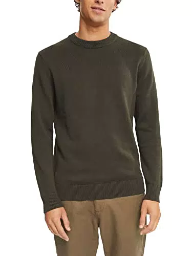 Esprit 992ee2i304 Suéter, Dark Khaki 355, L para Hombre