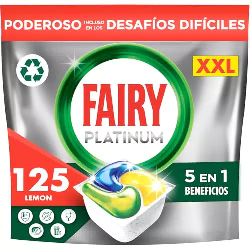 Fairy Platinum All in One, Pastillas Lavavajillas, 125 Capsulas