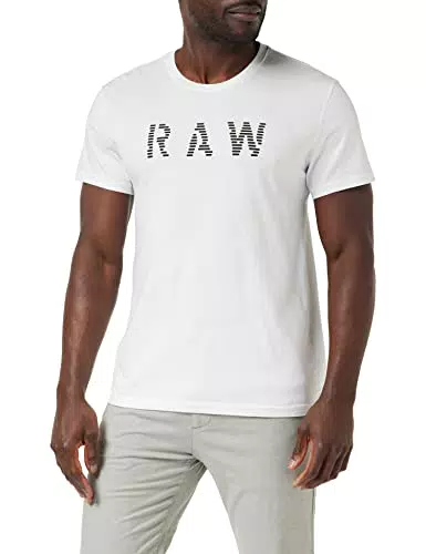 G-Star Raw Raw T-Shirt para Hombre, Blanco, M
