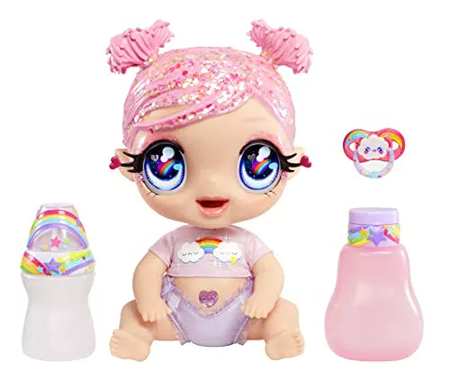 Glitter Babyz, MGA'S DREAMIA Stardust, Muñeca con 3 Cambios de Color