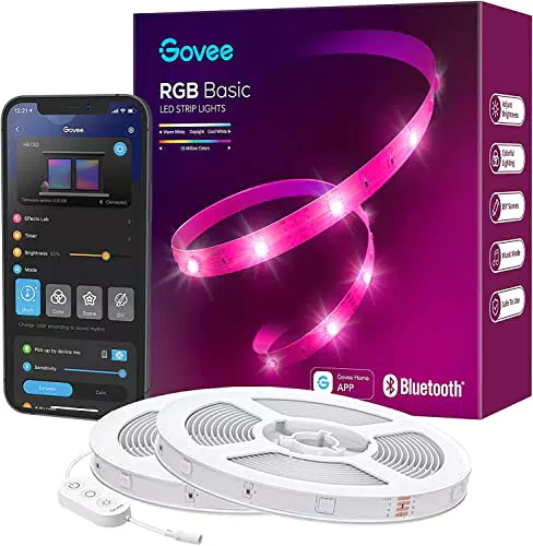Govee Tiras LED 20M, Luces LED Bluetooth Control de App con 64 Modos de Escena y Sincronización de Música