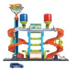 Hot Wheels City Mega torre lavado de coches Pista para vehículos de juguete para jugar con agua