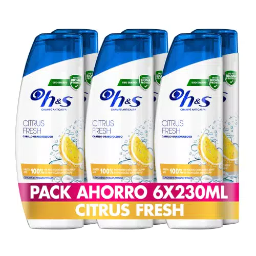 H&S Champú Anticaspa Citrus Fresh, Hasta Un 100% De Protección Contra La Caspa
