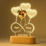 iDIY Lámpara Personalizada con tu Foto, Luz Nocturna 3D LED Romántica con Corazón y Infinito