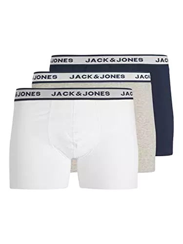 Jack & Jones Calzoncillos tipo bóxer JACSOLID, paquete de 3 unidades