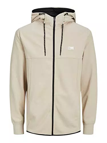 Jack & Jones Jcoair Sweat Zip Hood Sn Chaqueta, Oxford Tan