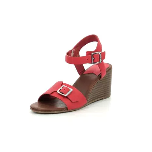 Kickers Kick Vodou, Sandalia con talón Mujer, Rojo