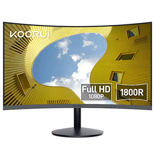 KOORUI Monitor Curvo - 23, 6 Pulgadas Full HD Negro