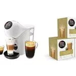 Krups Genio S Basic KP2401 - Cafetera blanca de cápsulas + Nescafé DOLCE GUSTO CAFÉ CON LECHE DELICATO - Pack De 3 x 16 cápsulas - Total: 48 Cápsulas