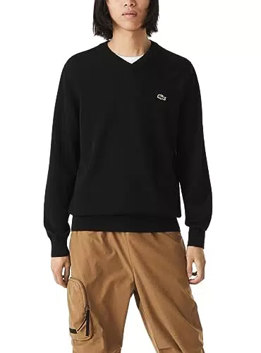 Lacoste AH1951 Suéter, Black, M para Hombre