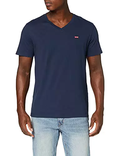 Levi's Original Housemark V-Neck, Camiseta, Hombre, Dress Blues
