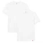 Levi's Slim 2-Pack Crewneck Tee Camiseta Hombre, White + White
