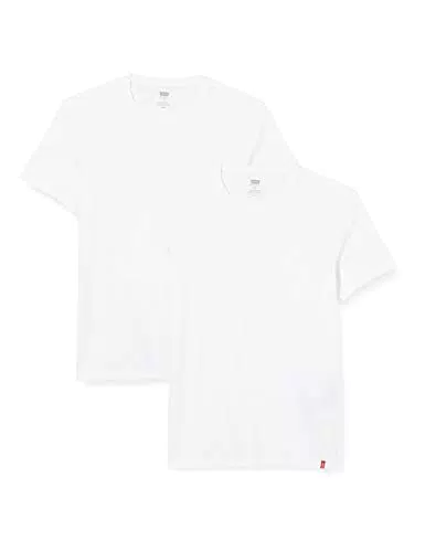 Levi's Slim 2-Pack Crewneck Tee Camiseta Hombre, White + White