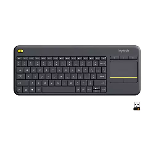 Logitech K400 Teclado Táctil Inalámbrico Plus para TV con un Control Multimedia y Panel Táctil
