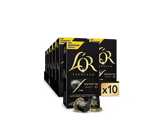 L'Or Espresso Café Ristretto Intensidad 11-100 cápsulas de aluminio compatibles con máquinas Nespresso *