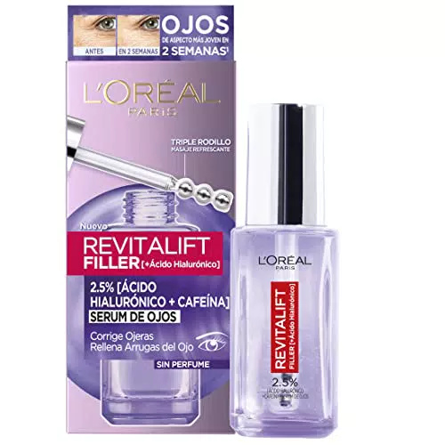 L'Oreal Paris Dermo Expertise Revitalift Filler Sérum de Ojos con Ácido Hialurónico y Cafeína