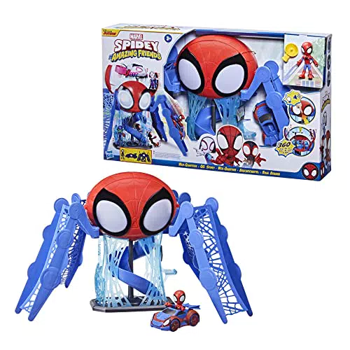 Marvel Spidey and His Amazing Friends - Playset Aracnocuartel - Figura y vehículo - para niños a Partir de 3 años