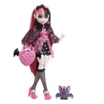 Monster High Draculaura Muñeca articulada con mascota y accesorios de moda