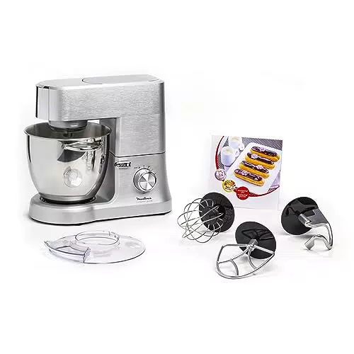 Moulinex Masterchef QA810D01 - Robot de cocina y repostería profesional 1500 W con kit de masas metálico