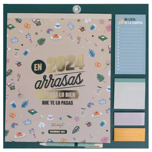 Mr.Wonderful Calendario de pared magnético 2024, En 2024 arrasas y verás lo bien que te lo pasas