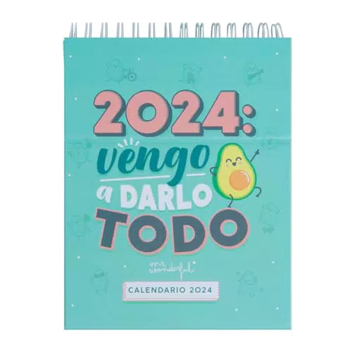Mr.Wonderful Calendario de sobremesa pequeño 2024, Vengo a darlo todo