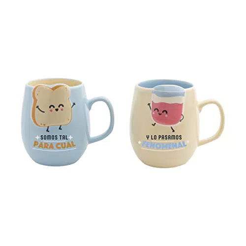 Mr. Wonderful Set de 2 tazas de cerámica - Somos tal para cual y lo pasamos fenomenal