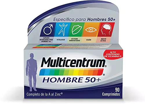 Multicentrum Hombre 50+ Complemento Alimenticio Multivitamínico y Multimineral Para Hombres 50+