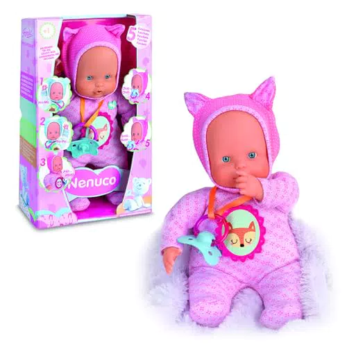 Nenuco - Blandito 5 Funciones Rosa, hace sonidos de chupete y chupar el dedo como un bebé de verdad