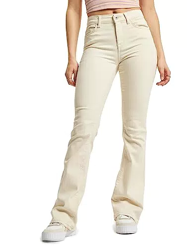 Only Onlblush Life Mid Flared BB Dot019 Noos Jeans, Beige