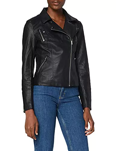 Only ONLGEMMA Faux Leather Biker OTW Noos Chaqueta, Negro