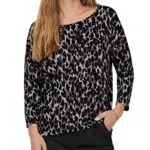 ONLY Printed 3/4 Sleeved Top Suéter, Grigio, L para Mujer