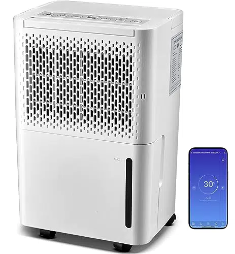 Pasapair Deshumidificador Eléctrico portátil 12L/día para habitaciones de hasta 120m con Pantalla LED