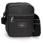Pepe Jeans Court Bandolera Negro 15x19, 5x6 cms Algodón y Poliéster