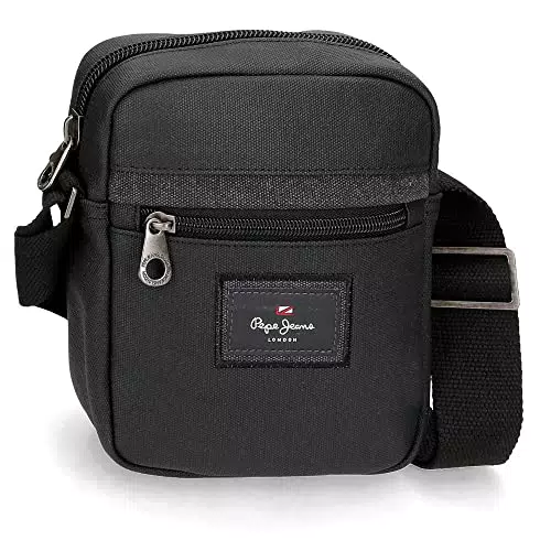 Pepe Jeans Court Bandolera Negro 15x19, 5x6 cms Algodón y Poliéster
