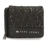 Pepe Jeans Daila Billetero con Monedero Negro 10x8x3 cms Algodón