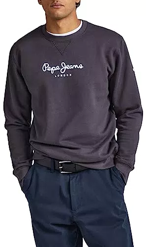 Pepe Jeans Edward Crew Sweatshirt, Negro, XS para Hombre