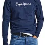 Pepe Jeans Eggo Long N, Camiseta para Hombre, Azul, L