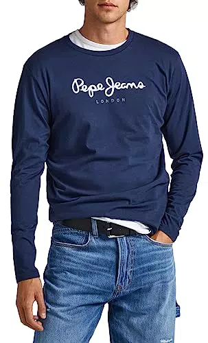 Pepe Jeans Eggo Long N, Camiseta para Hombre, Azul, L