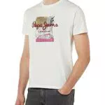 Pepe Jeans Melbourne Tee T-Shirt, White, S Hombre