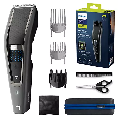 Philips Cortapelos con cuchillas de titanio, 3 Peines guía
