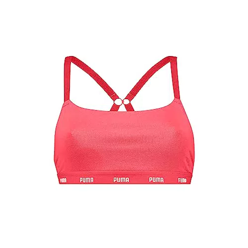 PUMA Cross-Back Sujetador Estilo Bralette, Rojo, XS para Mujer