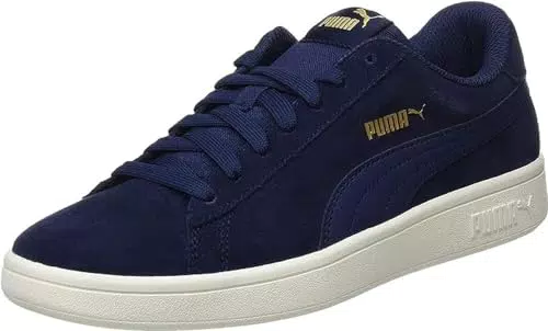 PUMA Smash V2, Zapatillas de running Unisex adulto, Azul Peacoat Team Gold Whisper White