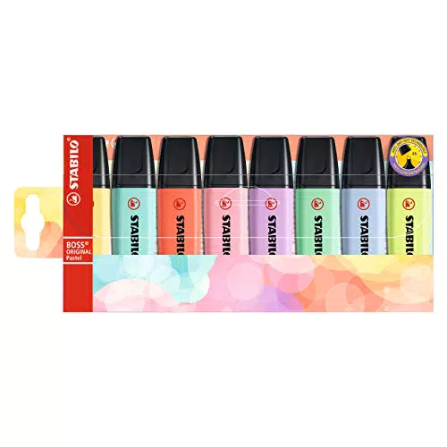 Rotulador stabilo boss fluorescente 70 pastel estuche de 8 unidades colores surtidos