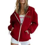 RYTEJFES Sudaderas Mujer con Capucha Y Cremallera; Mode Estampada Sweatshirt Talla Grande Suéter Cardigan Manga Larga Primavera Otoño Invierno Hoodie Ropa Mujer Streetwear Jumper Pullover