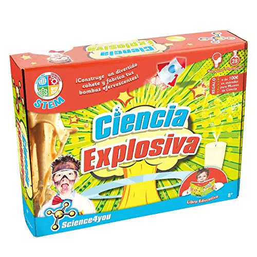 Science4you-481517 Ciencia Explosiva, Juego Educativo y cientifico-28 Experimentos y Libro para Niños 8 Años