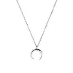 SINGULARU - Collar Moonset - Colgante en Plata de Ley 925 con Media Luna - Cadena de Talla Unica - Joyas para Mujer - Hecho en España - Baño de Rodio