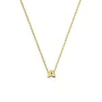 SINGULARU - Collar Personalizado Single Letter - Colgante en Plata de Ley 925 con Acabado Baño de Oro de 18 Kt. - Cadena de Talla Unica - Joyas para Mujer - Letra A