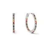 SINGULARU - Pendientes Gleam Colors - Pendiente en Plata de Ley Acabado en Baño en Rodio y Circonitas Multicolor - Pendientes Cierre Congo - Joyas Para Mujer