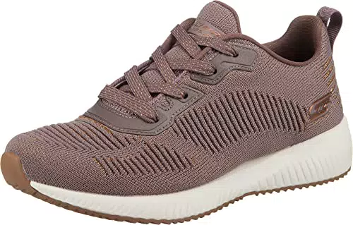 Skechers Bobs Squad Glam League, Zapatillas Mujer, Mauve Engineered Knit Rose Gold Trim